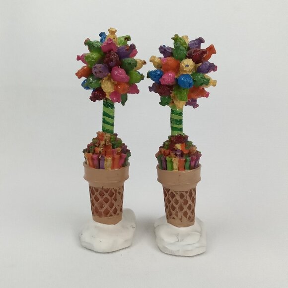 Vintage Christmas Accessory Set Of 2 Toffee Topiary Sugar 'N Spice Lemax 2000s - Picture 5 of 7